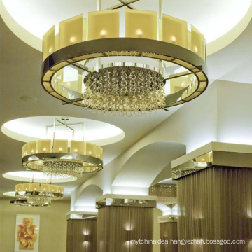 modern creative large crystal lamp luxury iron golden color ceiling crystal chandelier for Function Room